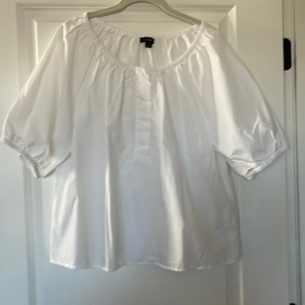 J. Crew White Peasant Blouse